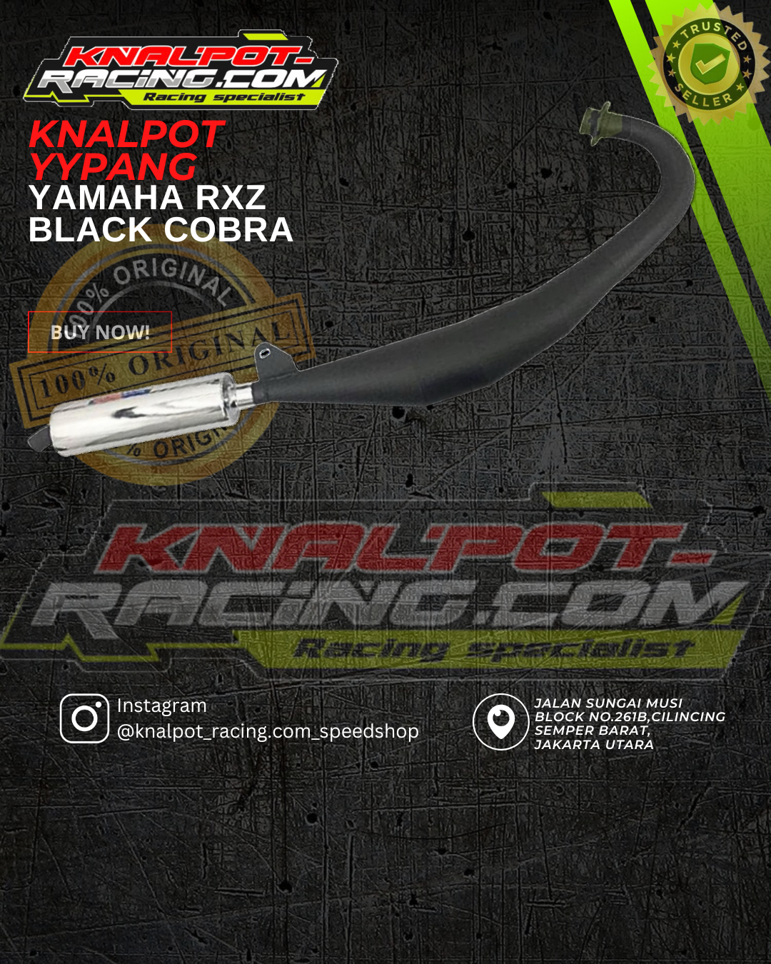 KNALPOT YYPANG RXZ BLACK COBRA